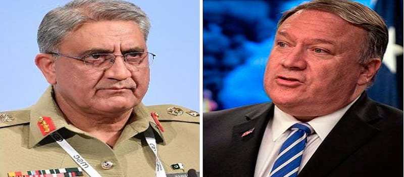 پومپيو جو جنرل باجوا کي فون، پاڪستان پاران احتياط جو مشورو