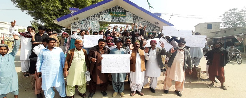 ڀريا مائنر کي غيرقانوني گيٽ لڳائڻ خلاف آبادگارن جو ڌرڻو