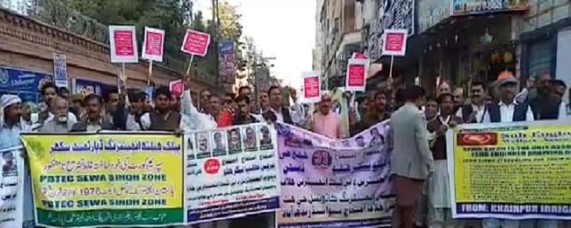 سنڌ جا بي ٽيڪ انجنيئر حق نه ملڻ خلاف روڊن تي نڪري آيا