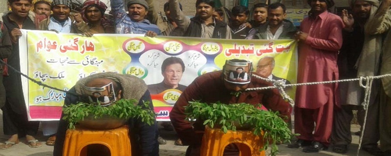شهرين جو گاهه کائي مهانگائي خلاف انوکو احتجاج