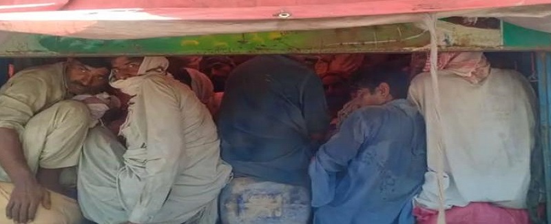 ٽرڪ ذريعي سانگهڙ کان صادق آباد ويندڙ 50 مسافر گرفتار