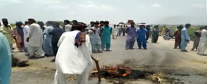 پاڻي چوري خلاف پڇڙي وارن آبادگارن جو احتجاج