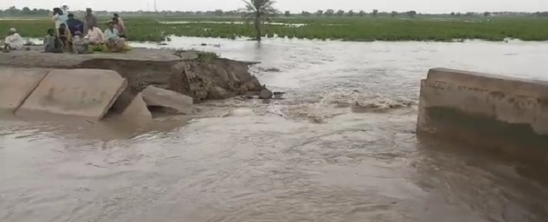 مبارڪپور مائنر کي ٻن هنڌن تي گهارا، فصل پاڻي هيٺ