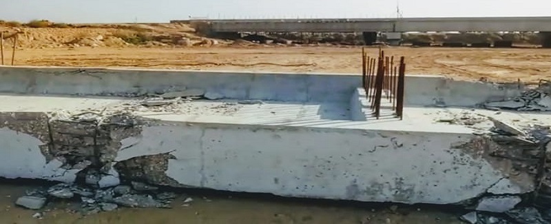 ناقص مٽيريل سبب 100 فٽ ڊگهو پُل جو گارڊر ٽٽي پيو