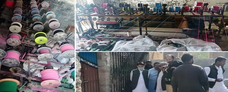 پابندي مڙهيل لغڙن واري ڏوري ٺاهيندڙ ڪارخاني تي ڇاپو