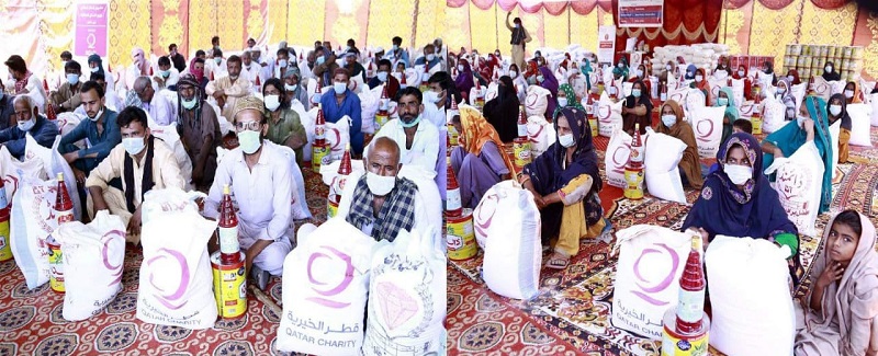 قطر چئرٽي پاران غريبن ۾ عيد جو راشن تقسيم