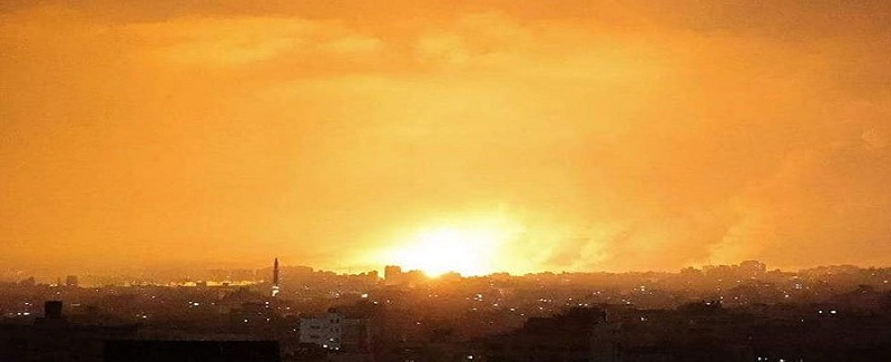 غزه تي اسرائيلي حملا جاري،109 فلسطيني شهيد