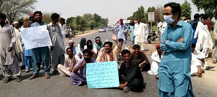شاھو واھ ۾ پاڻي کوٽ خلاف آبادگارن احتجاج