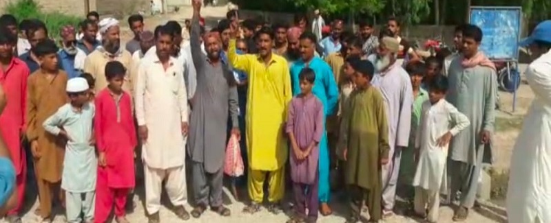 لنڊي واھ ۾ پاڻي جي هٿرادو کوٽ خلاف آبادگارن جو احتجاج
