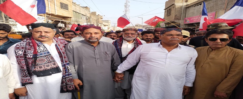 سنڌ ايڪشن ڪميٽي جو قافلو ٽنڊو محمد خان پهتو شاندار استقبال