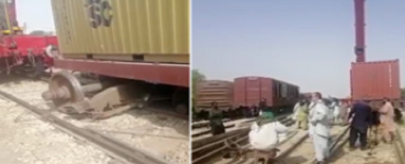ڪوٽڙي لڳ مال گاڏي جون 2 بوگيون پٽڙي تان لهي وئي