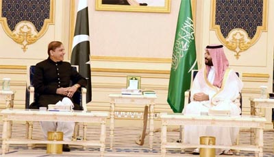 وزيراعظم شهباز شريف جي سعودي ولي عهد سان ملاقات
