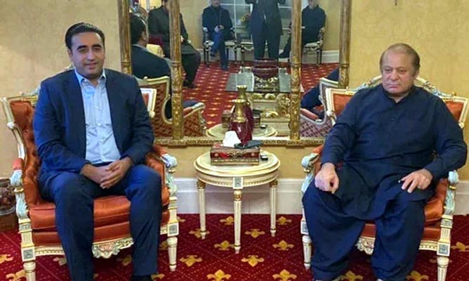 نواز شريف جي بلاول ڀٽو سان ملاقات، اعلاميوجاري