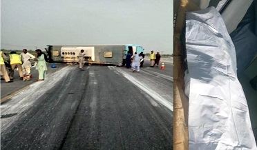 گهوٽڪي ويجهو روڊ حادثو،5 مسافرفوت،20 زخمي