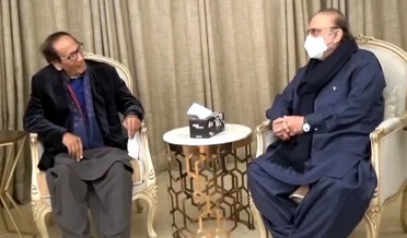 آصف علي زرداري سان چوڌري شجاعت ۽ ٻين جي تعزيت
