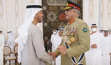 آرمي چيف جو يو اي اي جو سرڪاري دورو، صدر سان ملاقات