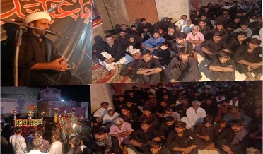 ڳوٺ کاهي ممن ۾ شب عزاداري نهايت عقيدت ۽ احترام سان ملهائي وئي
