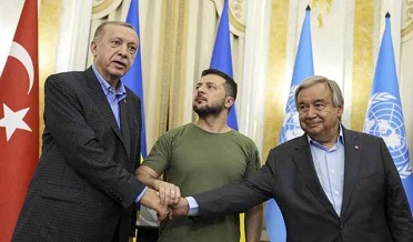 يو اين سيڪريٽري جنرل سان ترڪ ۽ يوڪريني صدرن جي ملاقات