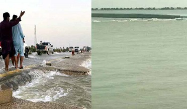 گڊو ۽ سکر بئراج تي لاٿ، ڪوٽڙي وٽ وڏي ٻوڏ برقرار