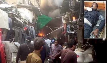 شير شاهه ڪعبي بازار ۾ باهه لڳڻ سبب 20 دڪان سڙي رک، فائر فائٽر زخمي