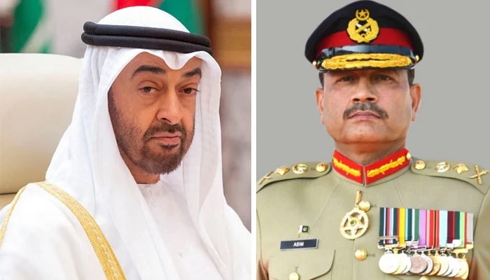 آرمي چيف جنرل عاصم منير جو يو اي اي جي صدر سان رابطو