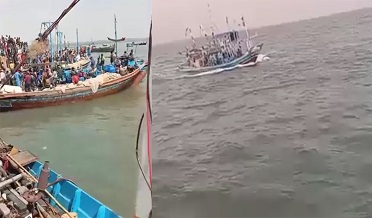 ڪيٽي بندر ۾ مهاڻن جي ٻيڙي اونڌي، 32 کي بچي ويا، 8 جي ڳولا جاري